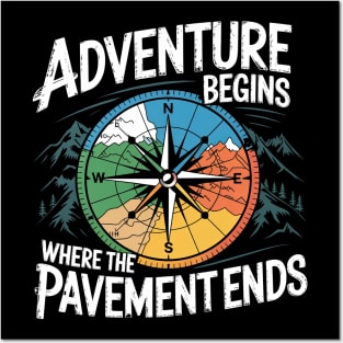 Adventure Beyond Pavement Compass Posters and Art
